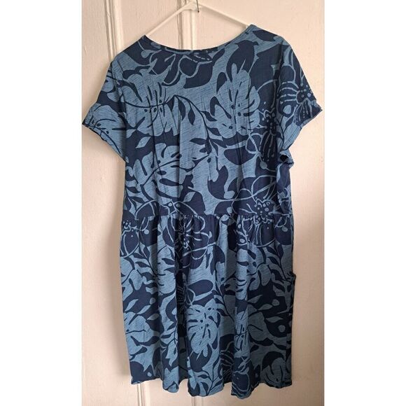 Sun Moda California Womens Large Scoop Neck Loose Fit Shift Dress Blue Pockets - Picture 6 of 10